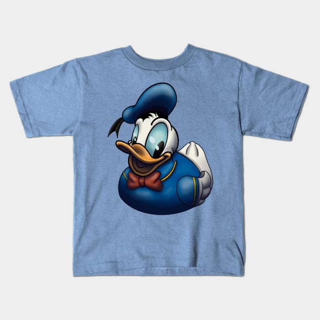 Donald Rubber Duck Kids T-Shirt by Art-by-Sanna